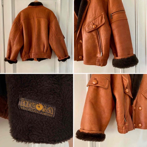 Blouson en peau lainée 