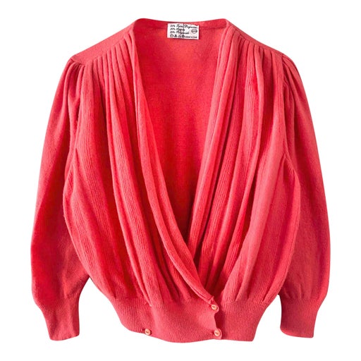 Angora wool wrap-over top