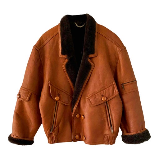 Blouson en peau lainée 