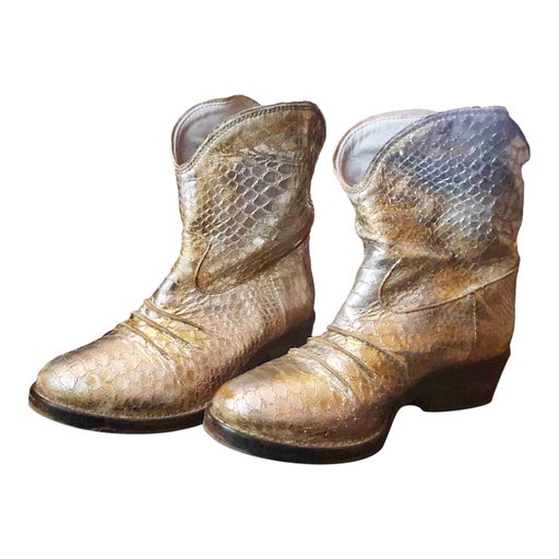 Bottines en cuir exotique 