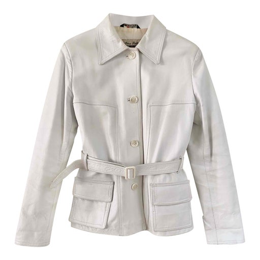 Saharienne en cuir blanc