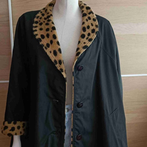 Reversible leopard coat