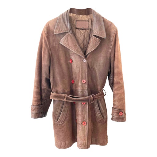 Leather trench coat