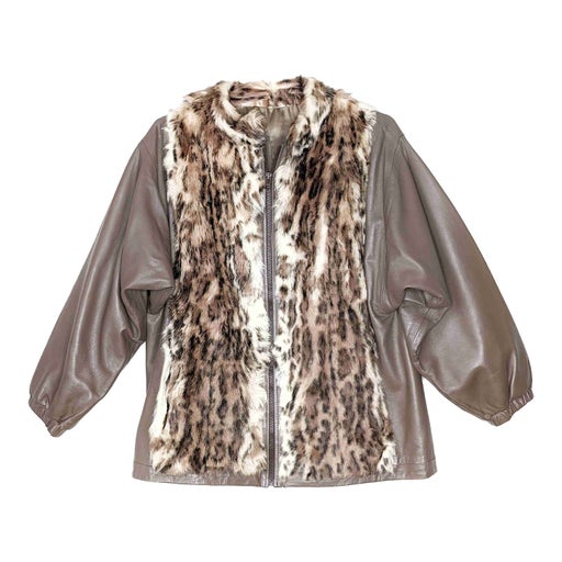 Leather and fur jacket