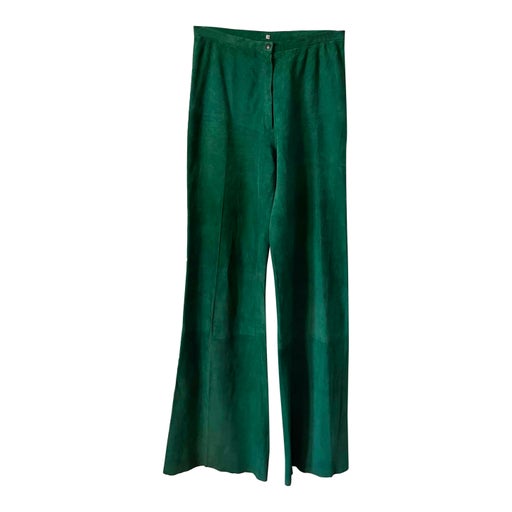 Suede flare pants