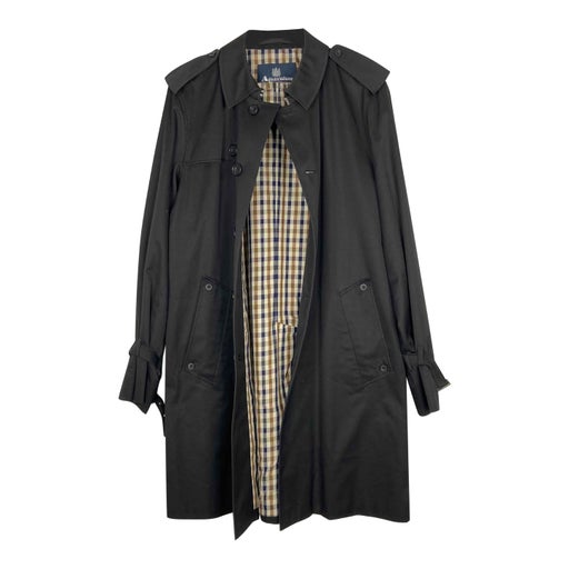 Mid-length black trench coat