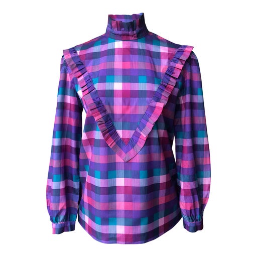 Ruffled satin blouse
