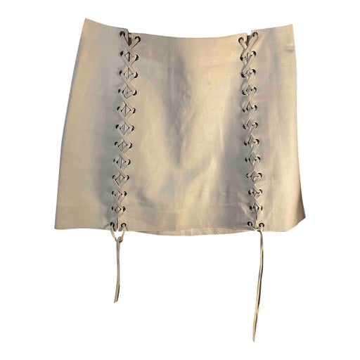 Leather mini skirt