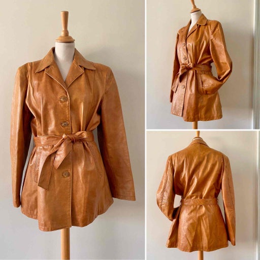 Leather safari jacket