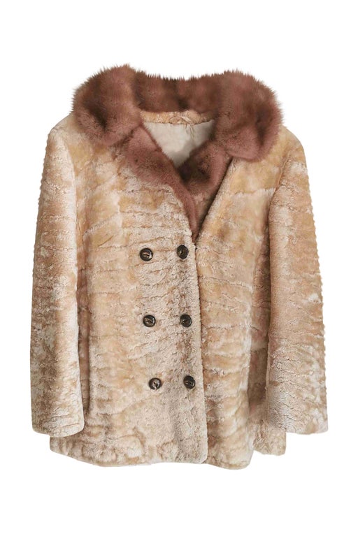Golden sheepskin coat