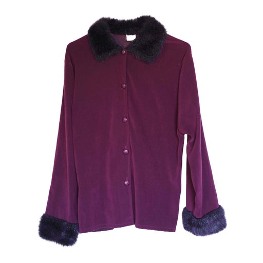 Cardigan détails fausse fourrure