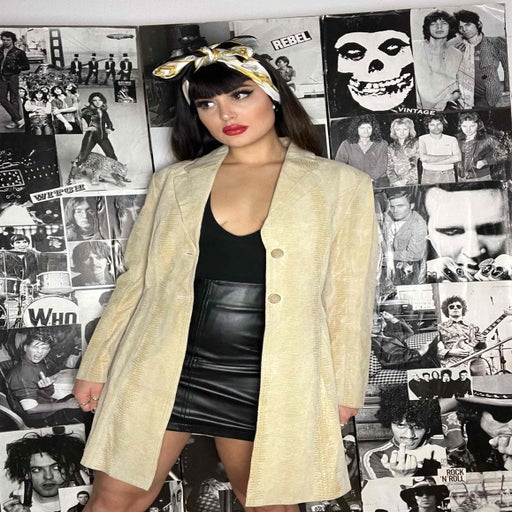 Croc-effect trench coat