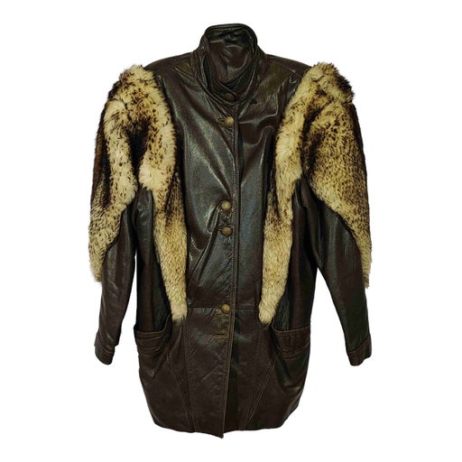 Leather and fur jacket