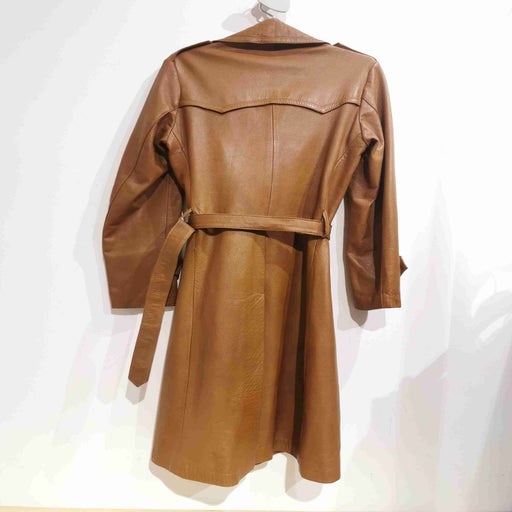 Leather trench coat