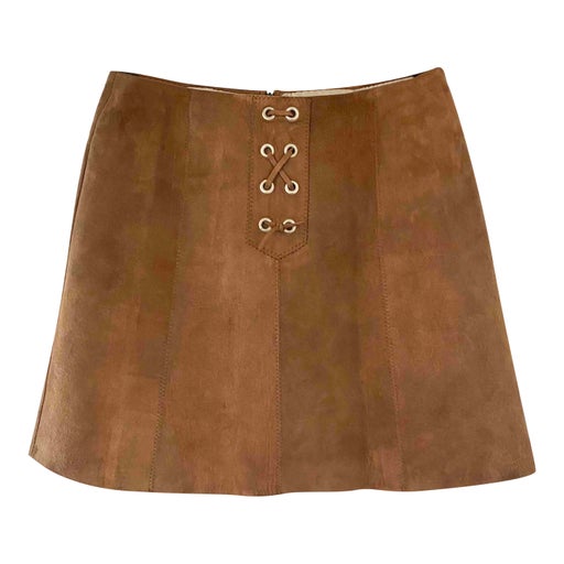 Suede mini skirt