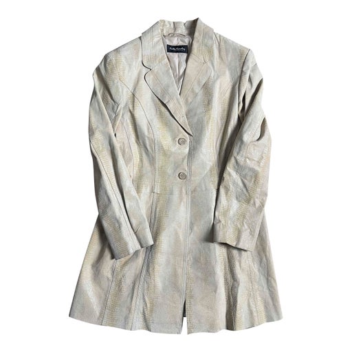 Croc-effect trench coat