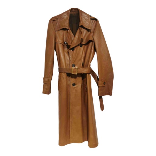 Leather trench coat