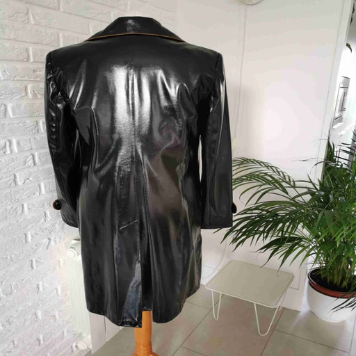 Vinyl trench coat