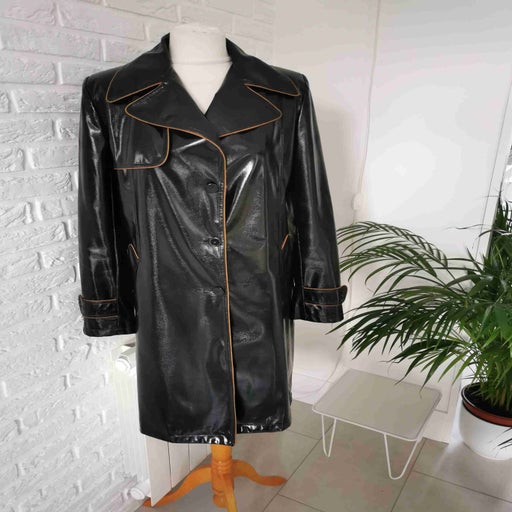 Vinyl trench coat