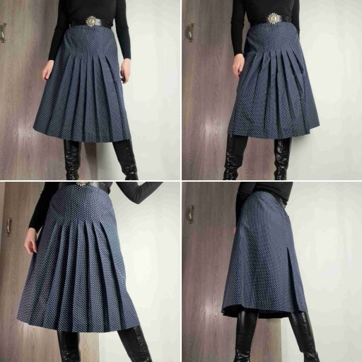 Polka dot pleated skirt