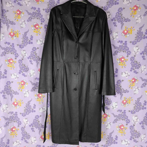 Leather trench coat