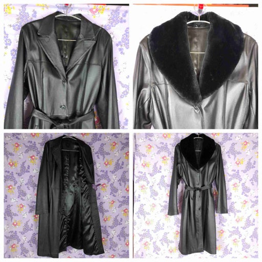 Leather trench coat