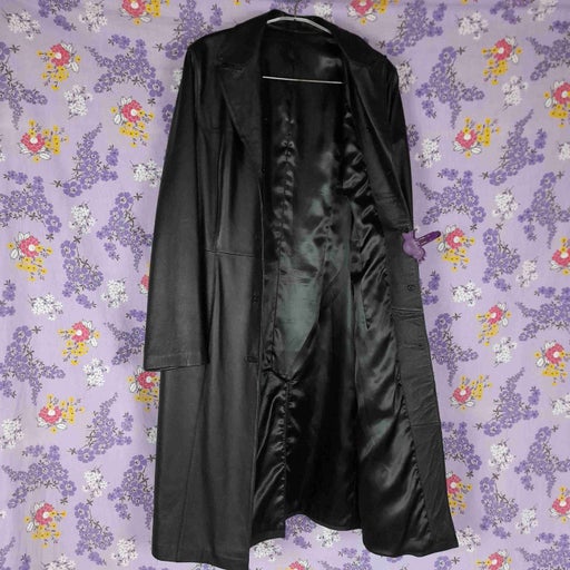Leather trench coat