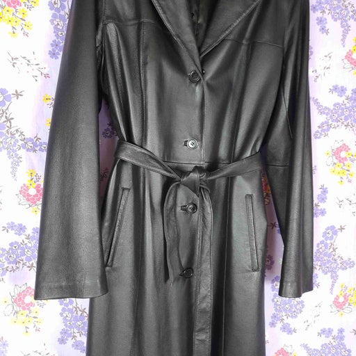 Leather trench coat