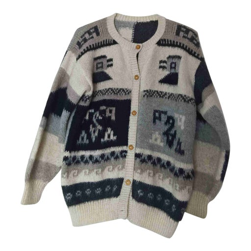 Wool and angora cardigan