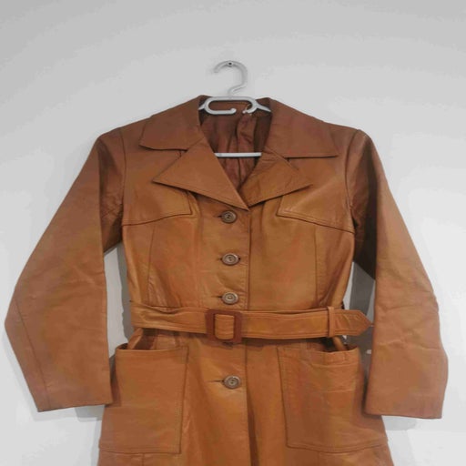 Leather trench coat