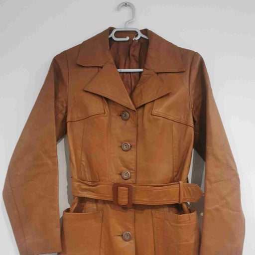 Leather trench coat