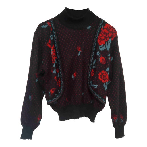 Floral turtleneck sweater