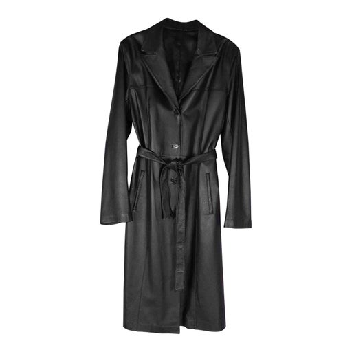 Leather trench coat