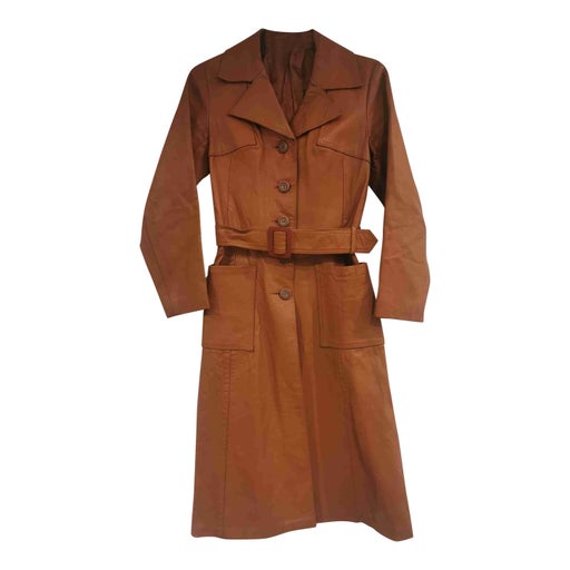 Leather trench coat