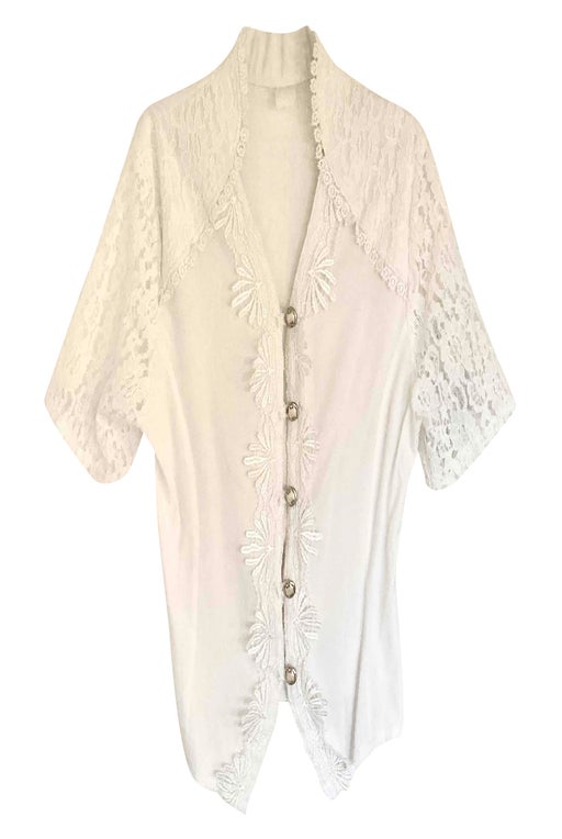 Embroidered and lace top