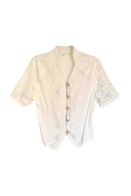 Embroidered and lace top