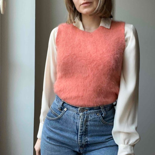 Pull sans manches en mohair
