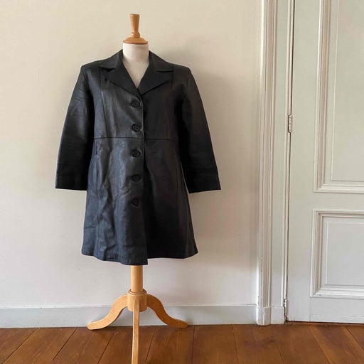Leather trench coat