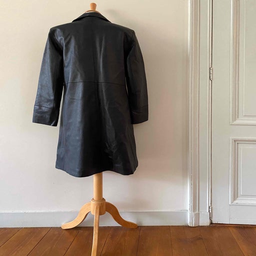 Leather trench coat