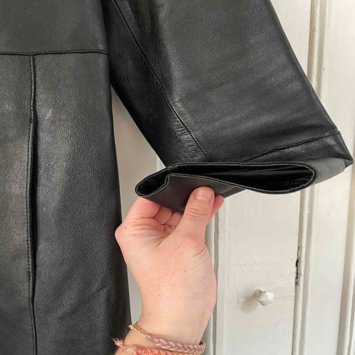 Leather trench coat