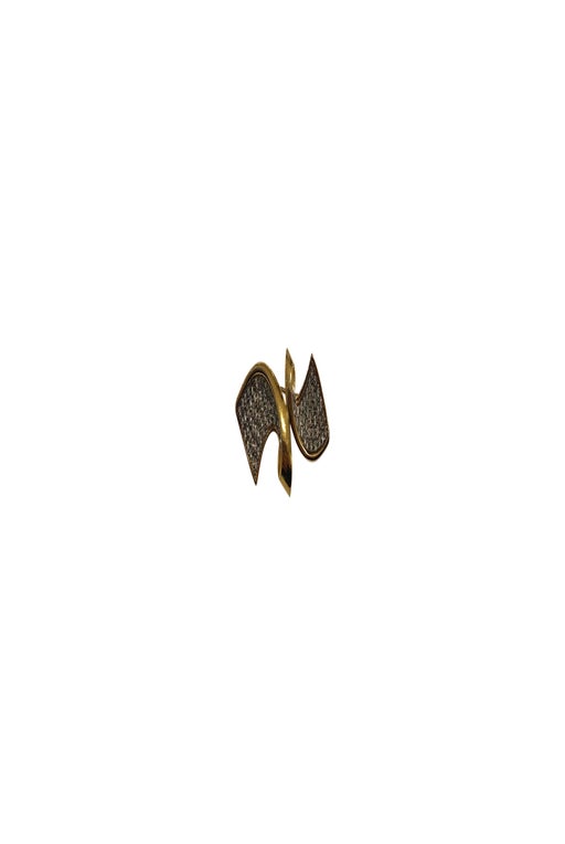 Golden rhinestone brooch