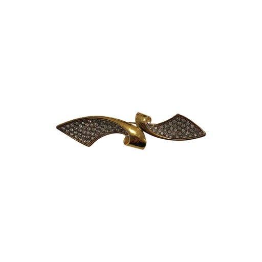 Golden rhinestone brooch