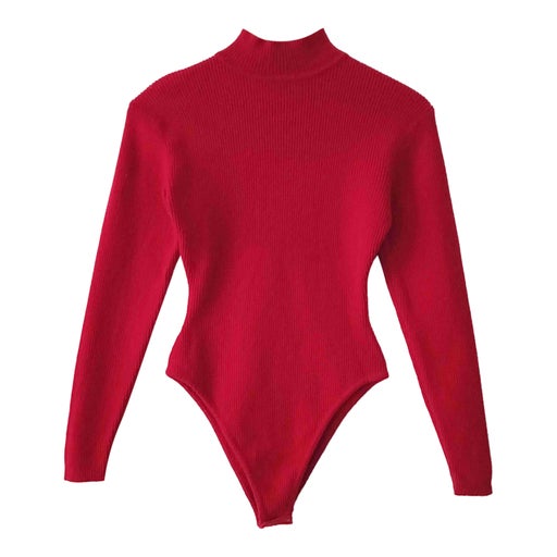 Ribbed wool bodysuit