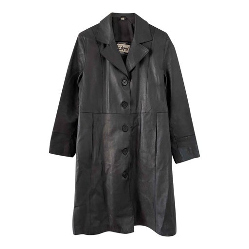 Leather trench coat