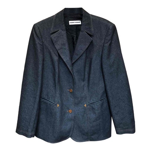 Gray denim blazer