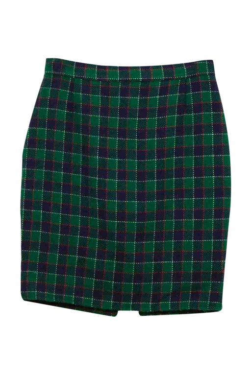 Wool tartan mini skirt