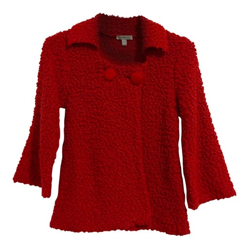 red cardigan