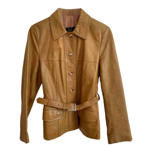 Leather safari jacket