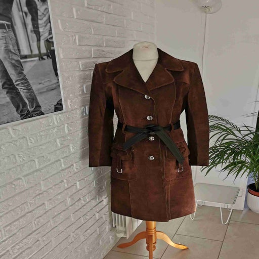 70's trench coat in suede