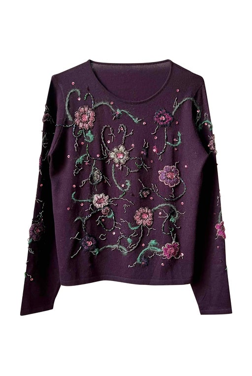 Embroidered flower jumper